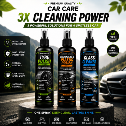 Car Care Combo Pack – 3 in 1 Cleaning & Polish Kit