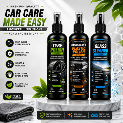 Car Care Combo Pack – 3 in 1 Cleaning & Polish Kit